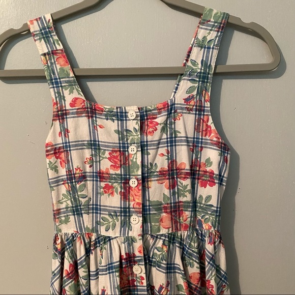 ESPRIT Kids Floral Plaid Midi Sun Dress Size Small - Picture 8 of 10